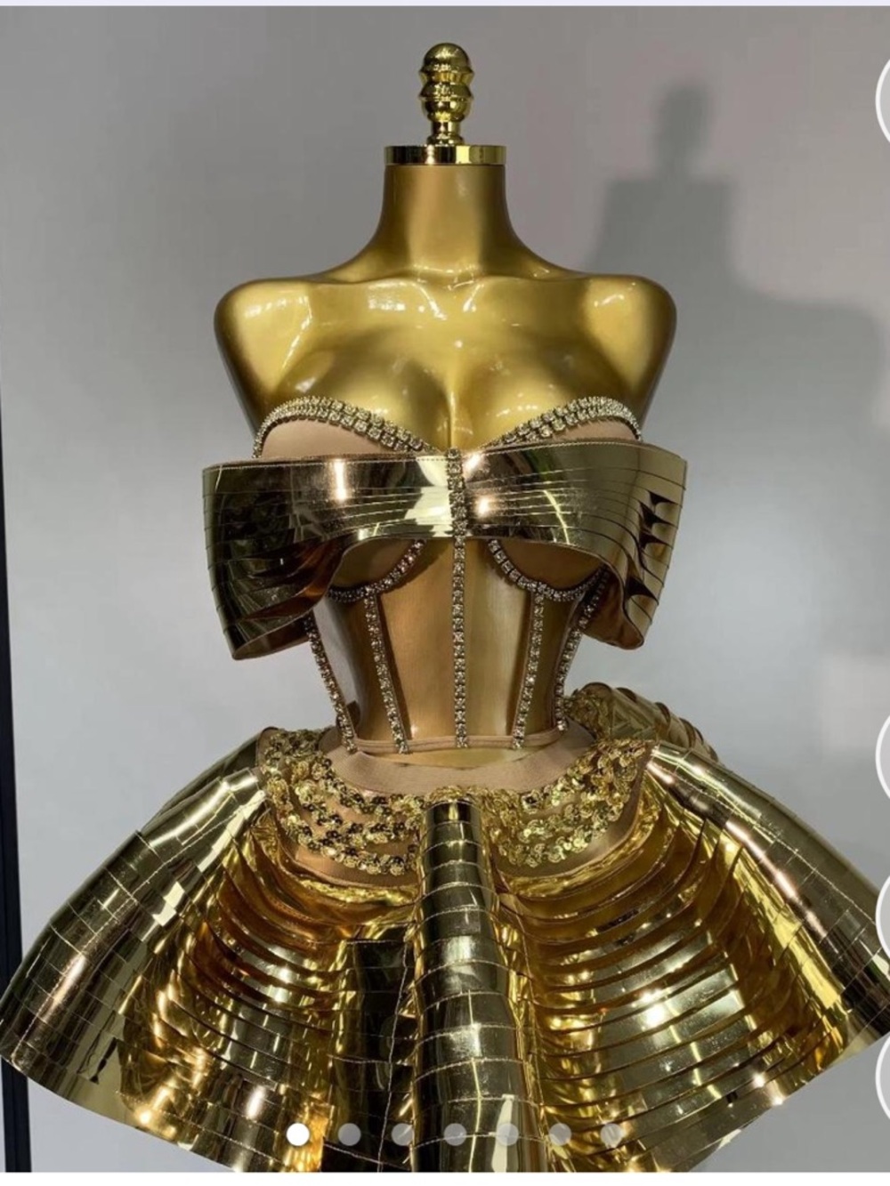 Gold Metallic Sculptural Dress
